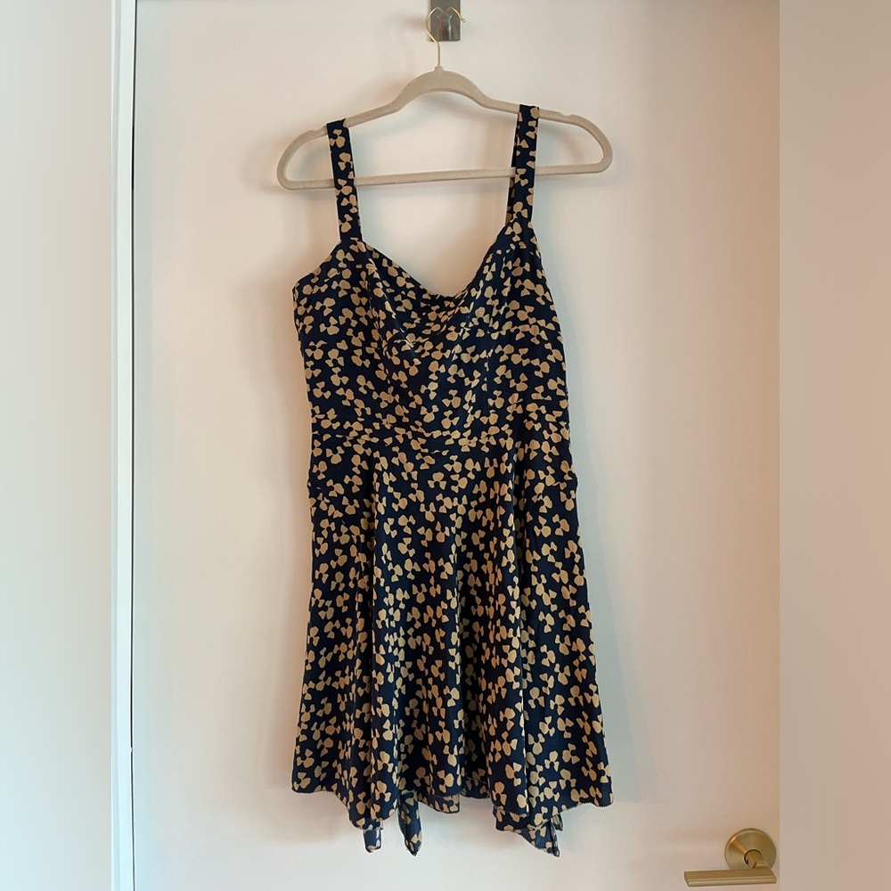 Joie silk floral sweetheart neckline minidress